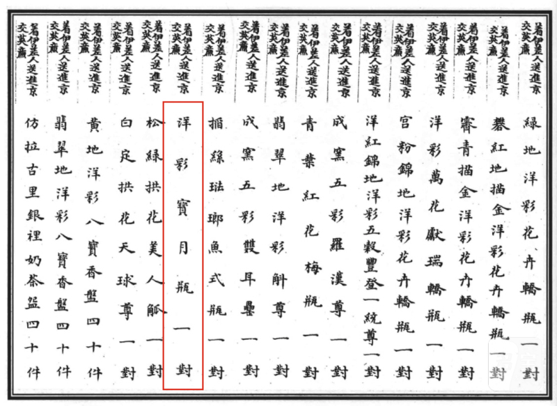 清乾隆 松绿地洋彩瑞莲纹抱月瓶 - 图5